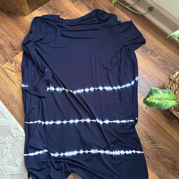 Maurices Navy and White Long Cardigan - Picture 2 of 5